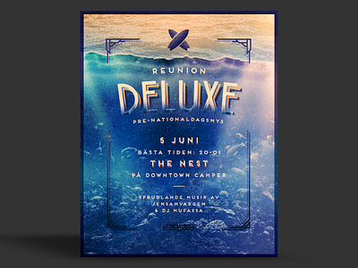 Reunion Deluxe Poster art deco event gigposter poster poster art poster design surf underwater water