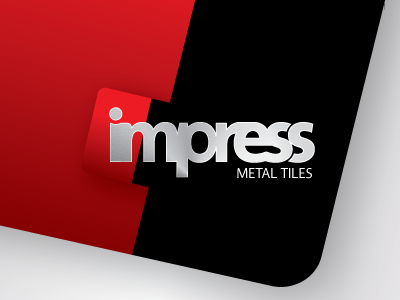 Logo Design Impress black contrast identity logo metalic red