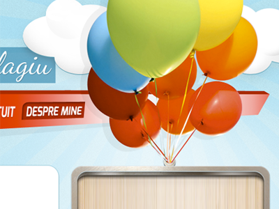Baloons baloons menu metalic panel web design webdesign wooden