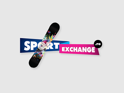 SportExchange blue identity logo logo design pink sport