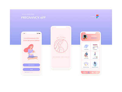 PREGNANCY APP app design figma healthapp illustration prototype ui ux vector