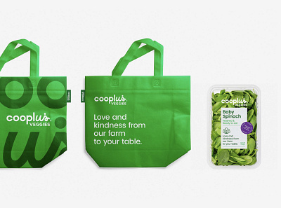 Cooplus Vietnam agricultural branding design graphic design grocery bag grocery shopping label packaging packaging packaging design shopping bag sustainability systematic typography