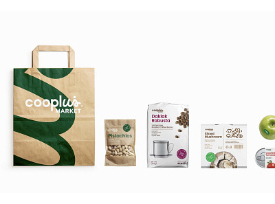 Cooplus Vietnam agricultural branding design graphic design packaging design sustainability systematic typography