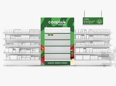 Cooplus Vietnam agricultural branding design graphic design grocery shopping grocery store point of purchase point of sale posm sustainability systematic typography