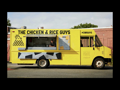 The Chicken & Rice Guys branding chicken design food and beverage food truck graphic design halal illustration logo typography vehicle graphics vehicle wrap yellow