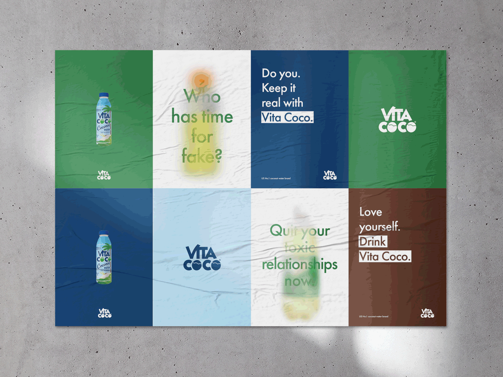 Vita Coco advertising campaign design drinks graphic design poster typography visual system