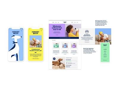 The HangryWoof branding design dog dog supplements graphic design illustration mobile pet pet supplements supplements typography ui ux web website