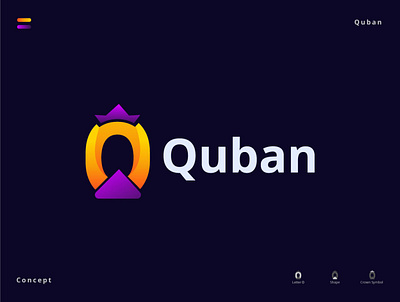 Quban Logo Brand identity app icon branding compnay crown design flat icon logo logos o logo quban sabbir hossain vector