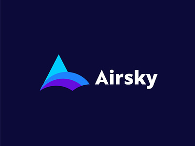 Airsky Logo Brand Identity a agency logo a logo a travel logo air airsky app icon apps icon branding company compnay design flat icon icons logo logos minimalist modern sky logo vector