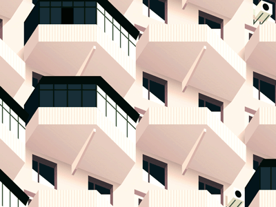 VDNKh Apartment Building brutalist pattern