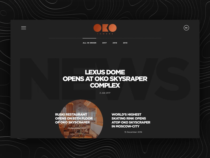 News List Interaction • OKO animation desktop interactive list navigation news ui ux web