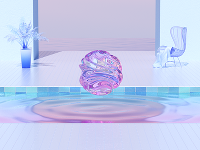 Water ripple 3d art animation design