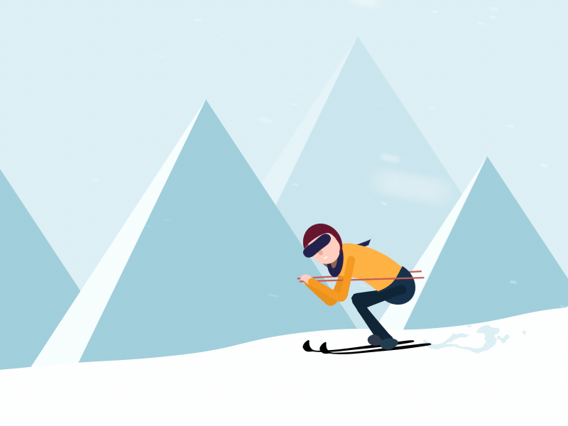 Queble Ski Resort Animation animation ski skiing