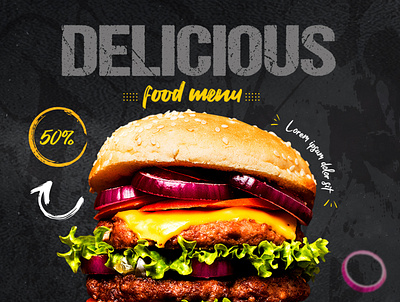 Social Media Post burger design graphic design restaurant social media post