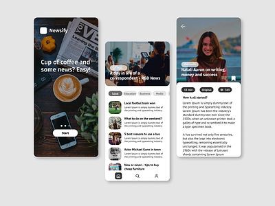 Newsify - UX/UI concept for the news mobile app