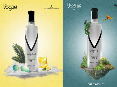 Vogue Gin - Print Ad branding design illustration