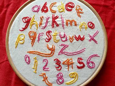 Embroidered typography