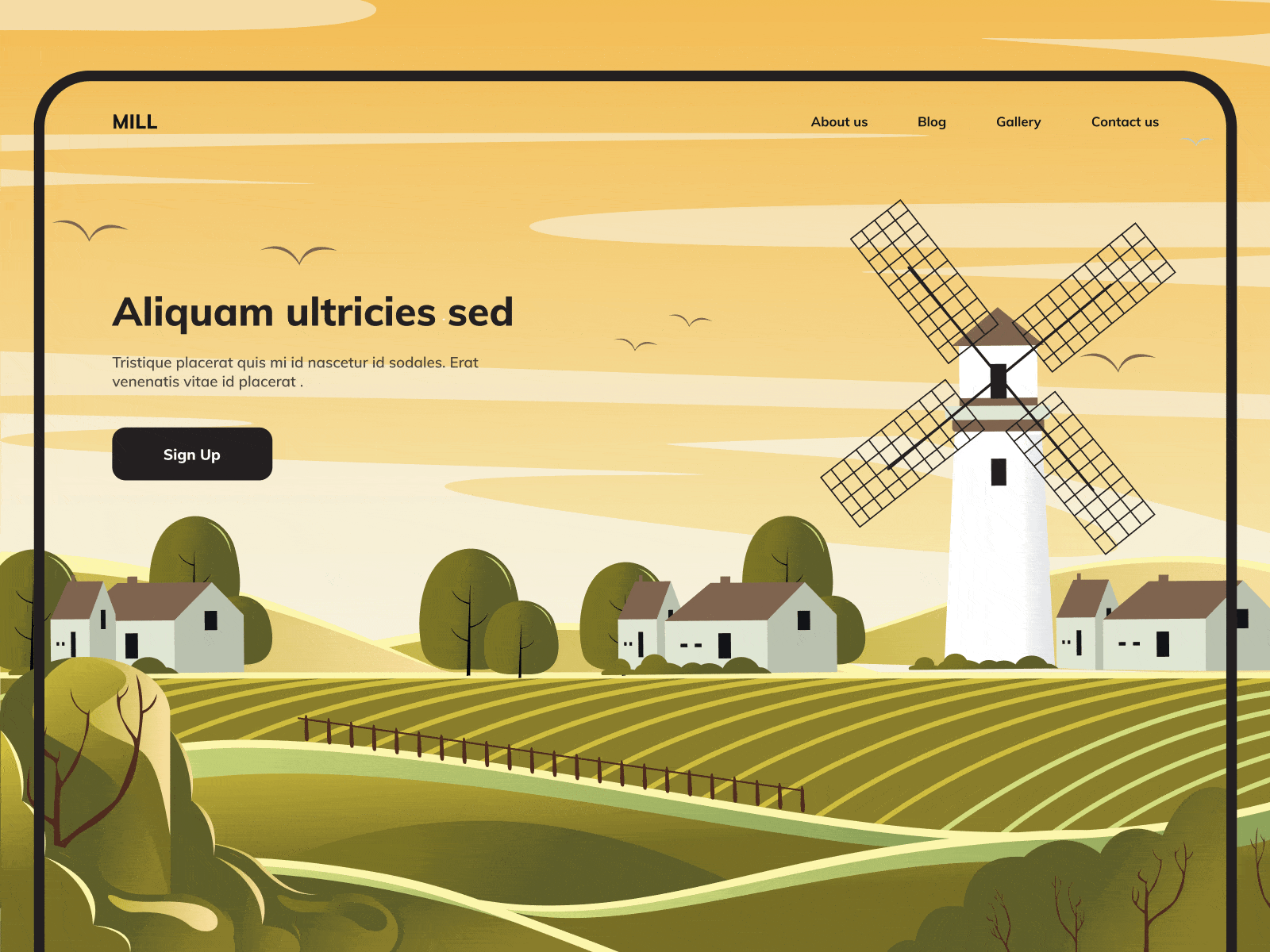 MILL - Web Design with Illustration - Hero Section