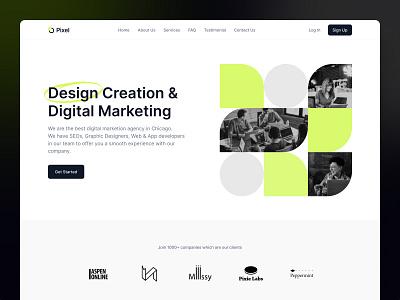 Design & Marketing Agency - Corporate Website branding clean corporate design design concept desktop hero section landing logo minimal simple ui ui ux ux website