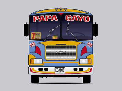 Bus Papagayo bus cali colombia illustrator papagayo transport