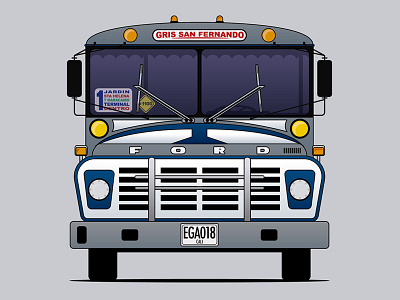 Bus Gris San Fernando illustration digital drawing transportation