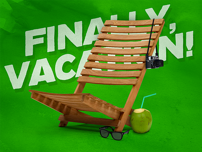 Finally, Vacations! beach beach chair camera chair green sunglasses vacations