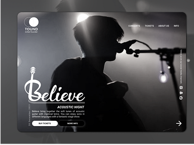 TOUND / Ticket Website branding design desktop landingpage minimal monochrome ui uidesign ux uxdesign webdesign website
