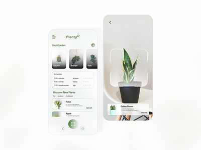 Planty camera design minimal mobile design mobile screen plant plant recognazition ui ux