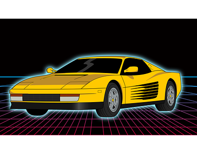 Ferrari 512M Miami Vice Illustration affinitydesigner automotive design design digital art ferrari graphic design illustration vaporwave