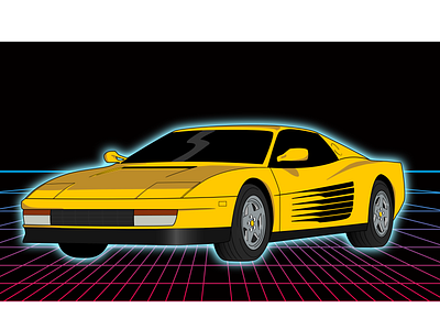 Ferrari 512M Miami Vice Illustration