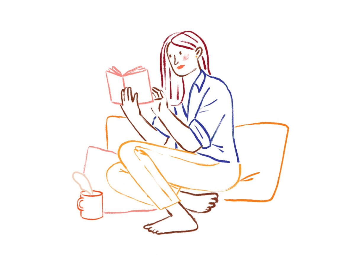 The reader by Petra Sitaru on Dribbble