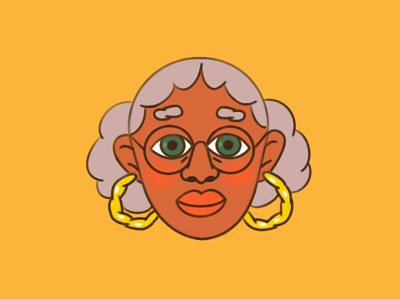 😙 character earings eyes face glasses old lady woman