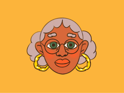 😙 character earings eyes face glasses old lady woman