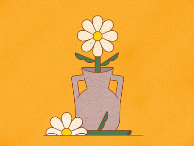 Flower mood app illustration dasy flora flower flower vase flowers illustration minimal illustration product illustration simple line illustration take over ui vase yellow mood