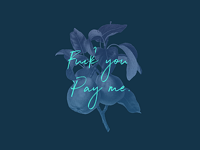 Fuck You,Pay Me. card flowers font freelance fruit lettering money pay plant leaf poster text thank you card