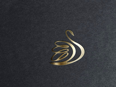 golden swan ( animal logo )