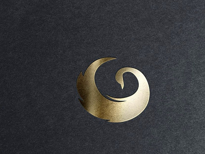 golden swan ( animal logo )