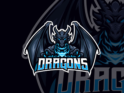 Dragon masscot logo esport