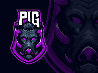 Pig masscot logo esport