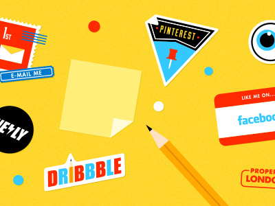 Sticker-y fun dribbble eye facebook mail pencil pinterest social networking stickers