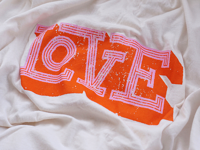 Love T-shirt @ Anthropologie fashion illustration lettering letters love pink red tshirt type typography vintage