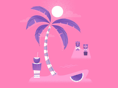 Island vibes. beach coconut illiustration island palms summer sun tree tropical watermelon