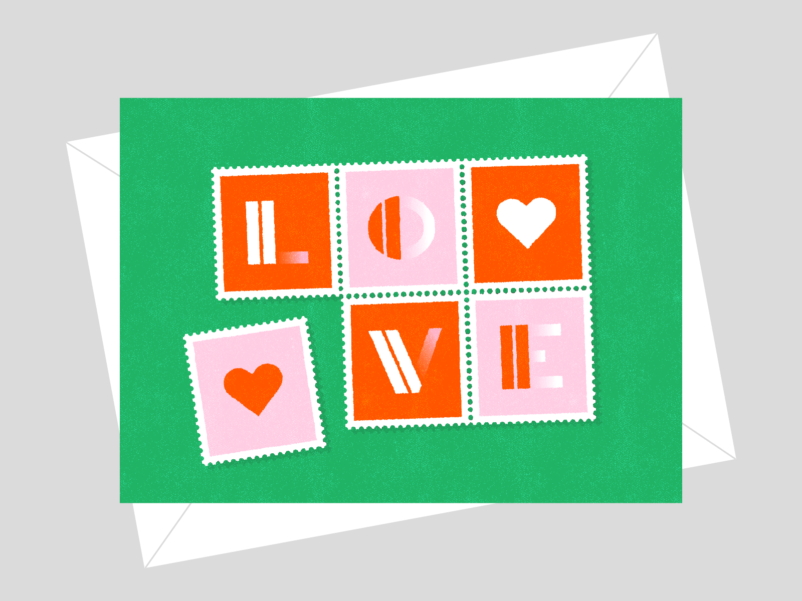 LOVE colour design gif hearts illustration illustrator lettering pink stamp stamps store type typography
