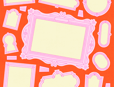 Frames art color colour design frame frames illustration illustrations illustrator orange ornate pattern pink yellow