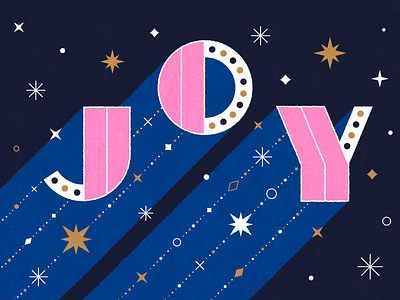 JOY colour design gold illustration illustrator joy lettering pink stars type
