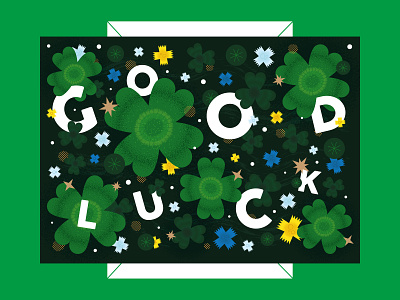 🍀 Good luck 🍀 colour design digital floral flower flowers green greeting card illustration illustrator luck shamrock type