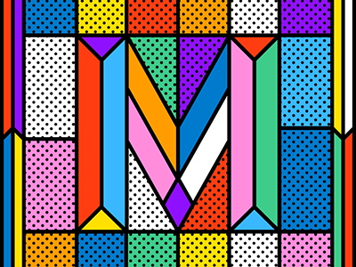 Mmm bevel colour letter lettering m rainbow stroke typography
