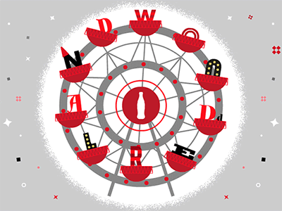 Coca-Cola Winter Wonderland Gif christmas ferris wheel gif illustration winter xmas