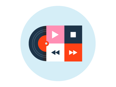 Music Player 🎶 colour icons interface mobile music music player play records vinyl