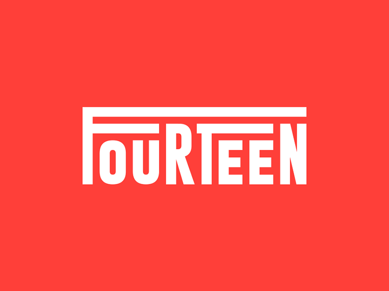 Fourteen lettering numbers type typography